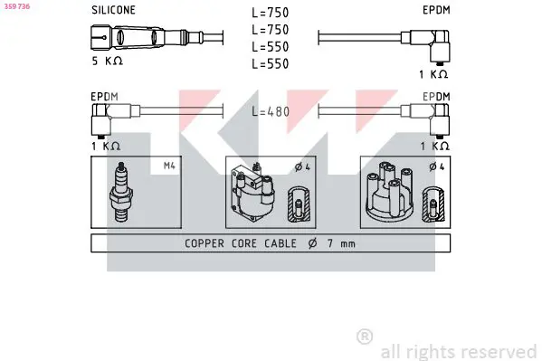 Handler.Part Ignition cable kit KW 359736 1