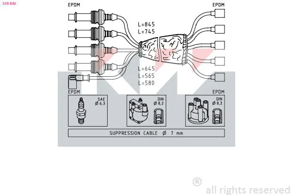 Handler.Part Ignition cable kit KW 359846 1