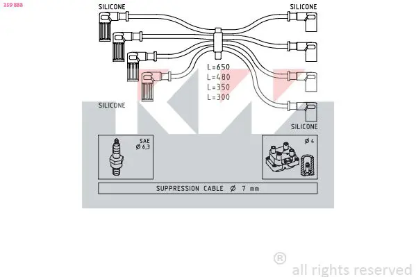 Handler.Part Ignition cable kit KW 359888 1