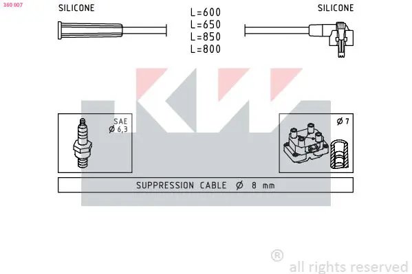 Handler.Part Ignition cable kit KW 360007 1