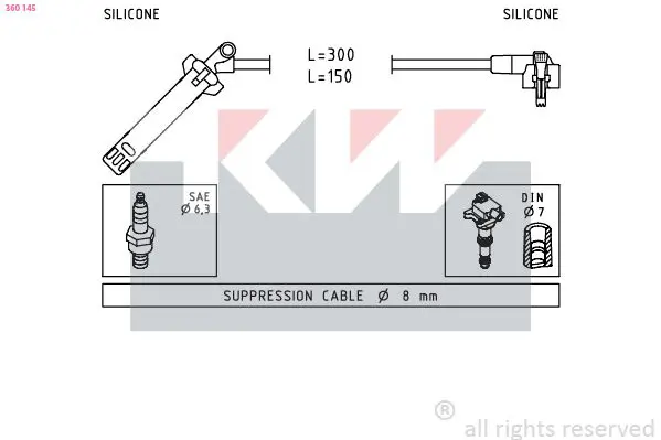 Handler.Part Ignition cable kit KW 360145 1