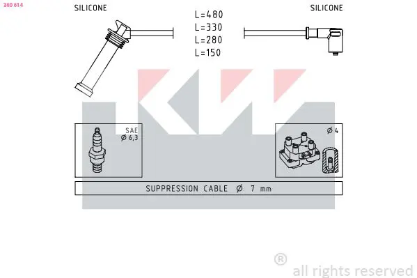 Handler.Part Ignition cable kit KW 360531 1