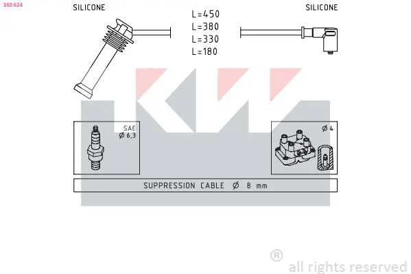 Handler.Part Ignition cable kit KW 360624 1