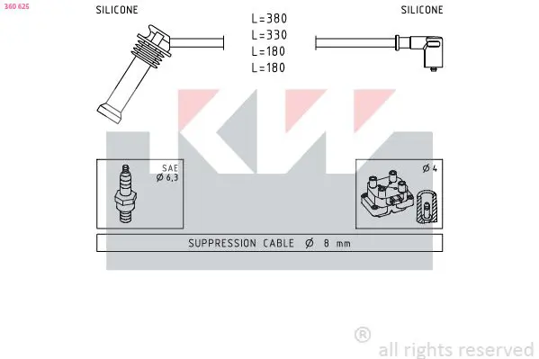 Handler.Part Ignition cable kit KW 360625 1