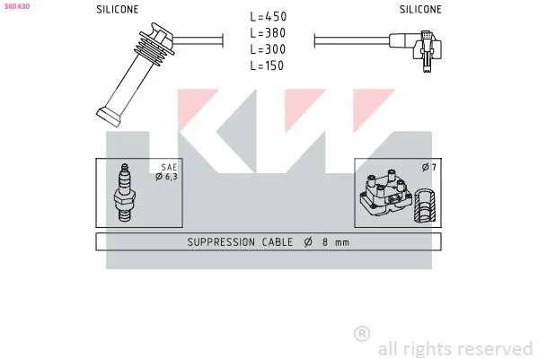 Handler.Part Ignition cable kit KW 360630 1