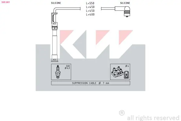 Handler.Part Ignition cable kit KW 360681 1