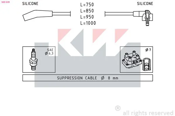 Handler.Part Ignition cable kit KW 360639 1