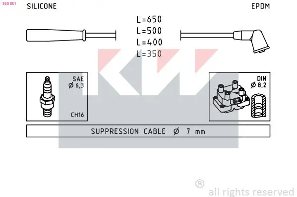 Handler.Part Ignition cable kit KW 360851 1