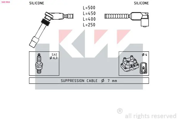 Handler.Part Ignition cable kit KW 360904 1