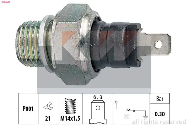 Handler.Part Oil pressure switch KW 500005 1