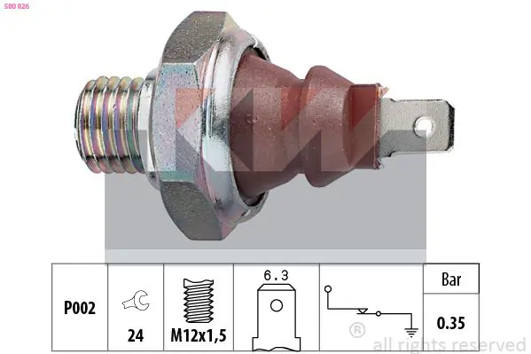 Handler.Part Oil pressure switch KW 500026 1