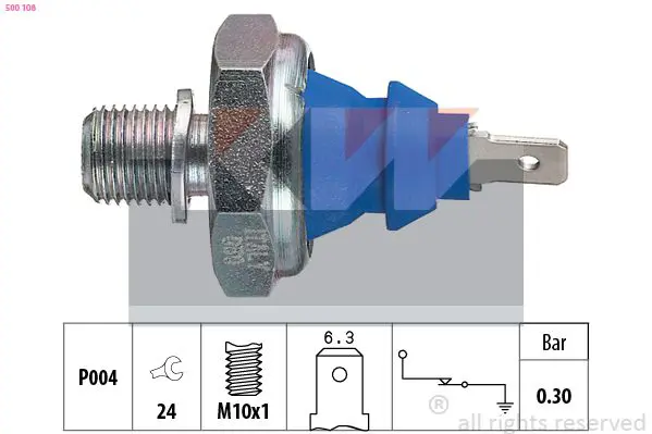 Handler.Part Oil pressure switch KW 500108 1