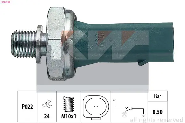 Handler.Part Oil pressure switch KW 500139 1