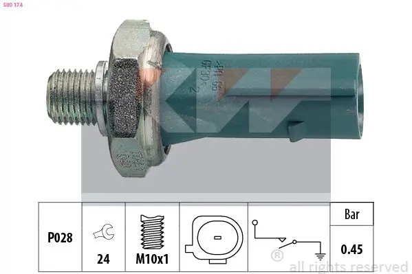 Handler.Part Oil pressure switch KW 500174 1