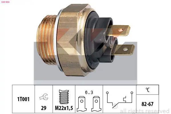 Handler.Part Temperature switch, radiator fan KW 550004 1