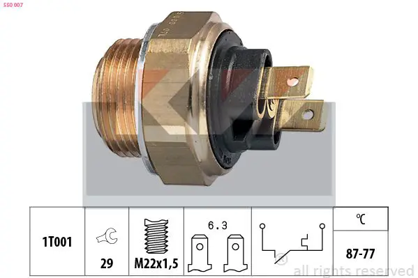 Handler.Part Temperature switch, radiator fan KW 550007 1