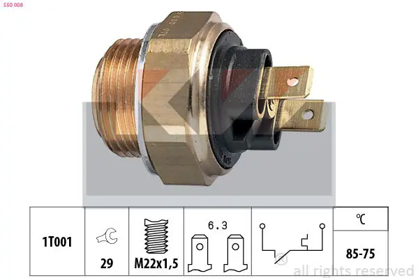 Handler.Part Temperature switch, radiator fan KW 550008 1