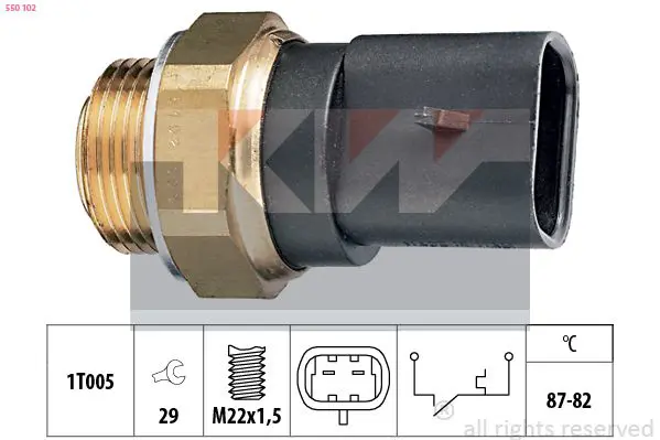 Handler.Part Temperature switch, radiator fan KW 550102 1