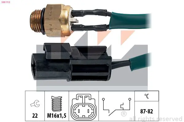 Handler.Part Temperature switch, radiator fan KW 550112 1