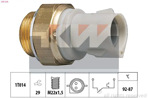 Handler.Part Temperature switch, radiator fan KW 550129 1