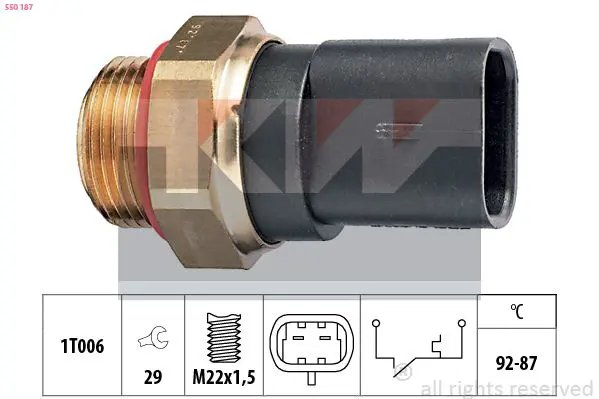 Handler.Part Temperature switch, radiator fan KW 550187 1