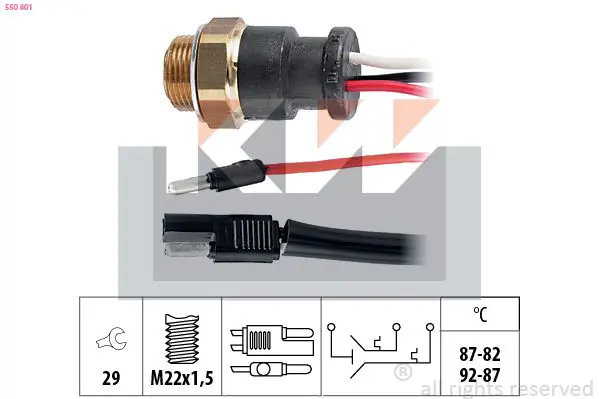 Handler.Part Temperature switch, radiator fan KW 550601 1