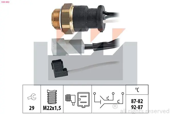 Handler.Part Temperature switch, radiator fan KW 550602 1