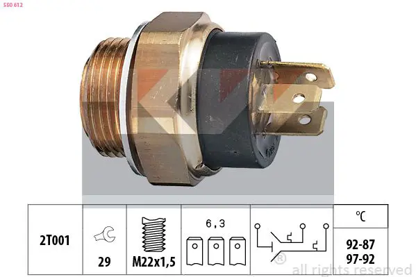 Handler.Part Temperature switch, radiator fan KW 550612 1