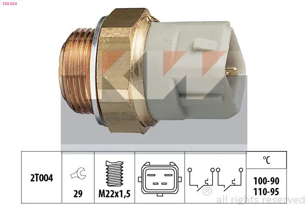 Handler.Part Temperature switch, radiator fan KW 550624 1