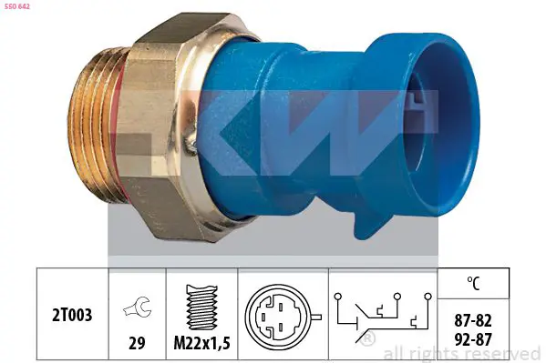 Handler.Part Temperature switch, radiator fan KW 550642 1