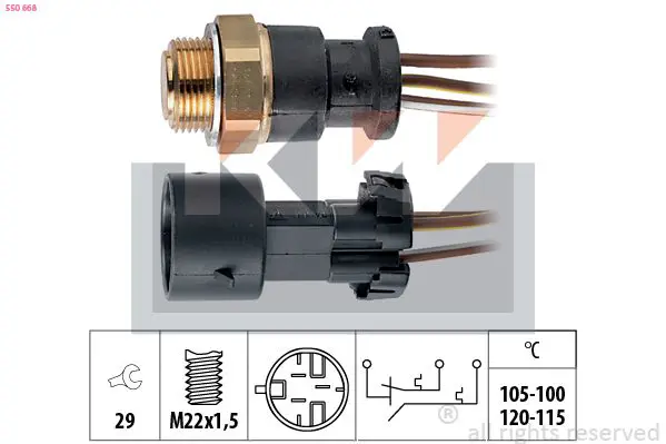 Handler.Part Temperature switch, radiator fan KW 550668 1