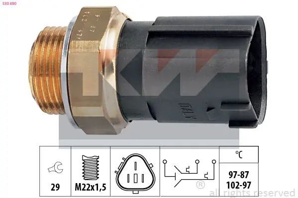 Handler.Part Temperature switch, radiator fan KW 550690 1