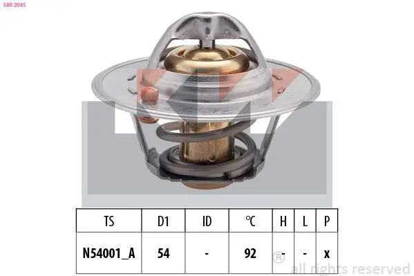 Handler.Part Thermostat, coolant KW 580204S 1