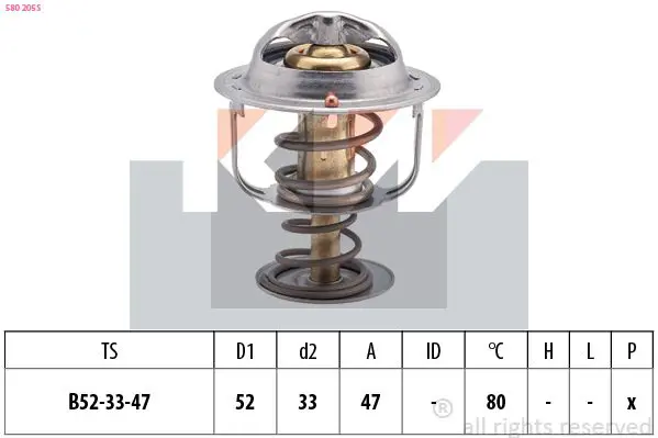 Handler.Part Thermostat, coolant KW 580205S 1