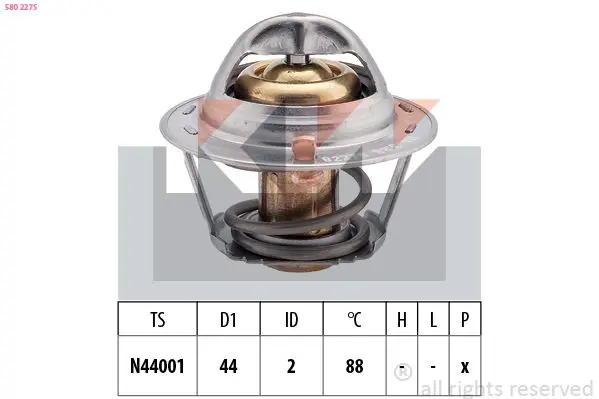 Handler.Part Thermostat, coolant KW 580227S 1