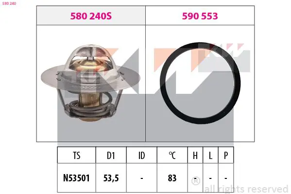 Handler.Part Thermostat, coolant KW 580240 1