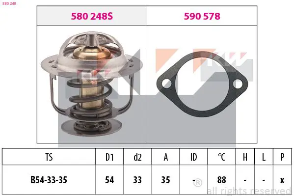 Handler.Part Thermostat, coolant KW 580248 1