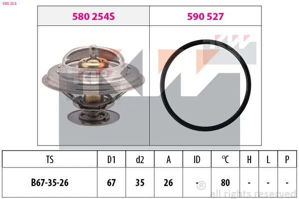 Handler.Part Thermostat, coolant KW 580254 1