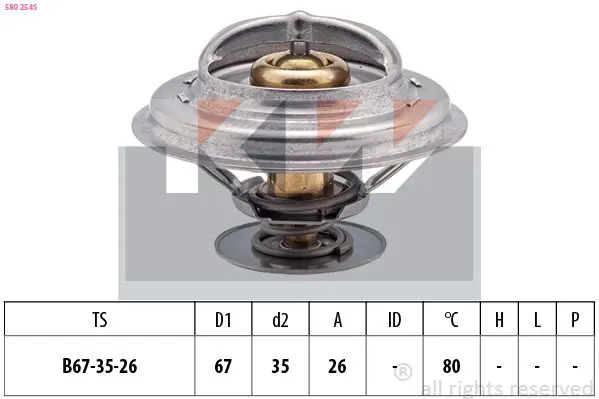 Handler.Part Thermostat, coolant KW 580254S 1