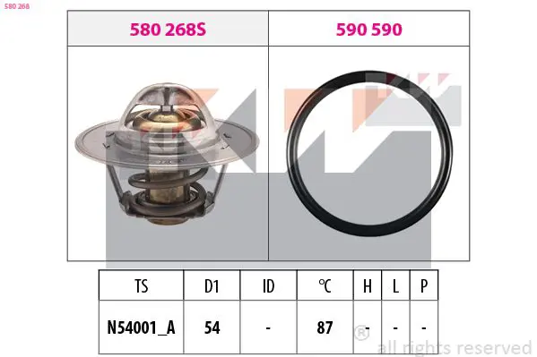 Handler.Part Thermostat, coolant KW 580268 1