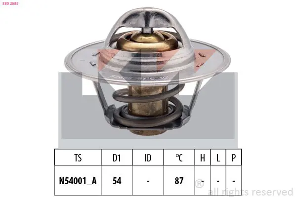 Handler.Part Thermostat, coolant KW 580268S 1