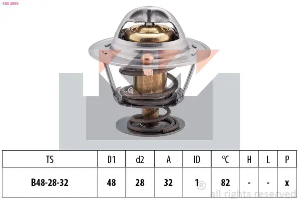 Handler.Part Thermostat, coolant KW 580289S 1