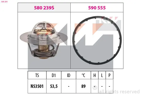 Handler.Part Thermostat, coolant KW 580291 1