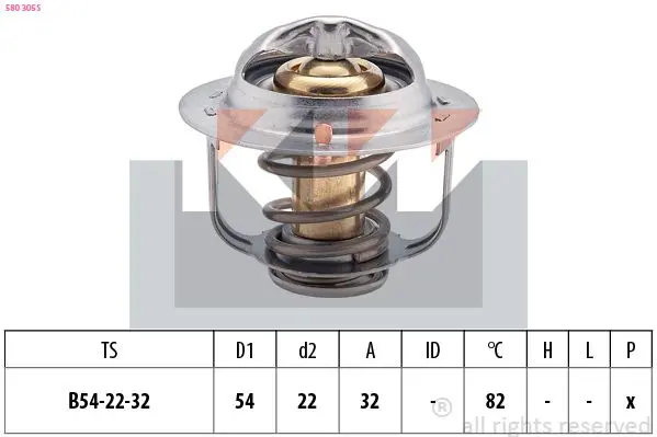 Handler.Part Thermostat, coolant KW 580305S 1