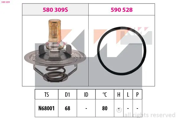 Handler.Part Thermostat, coolant KW 580309 1