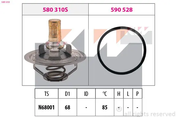 Handler.Part Thermostat, coolant KW 580310 1