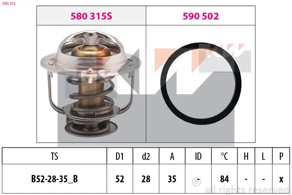 Handler.Part Thermostat, coolant KW 580315 1