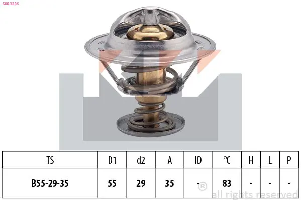 Handler.Part Thermostat, coolant KW 580323S 1