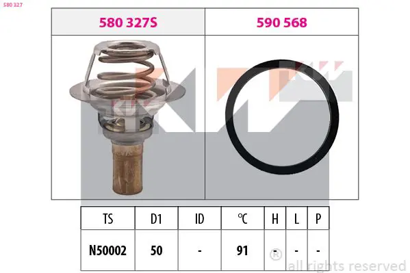 Handler.Part Thermostat, coolant KW 580327 1