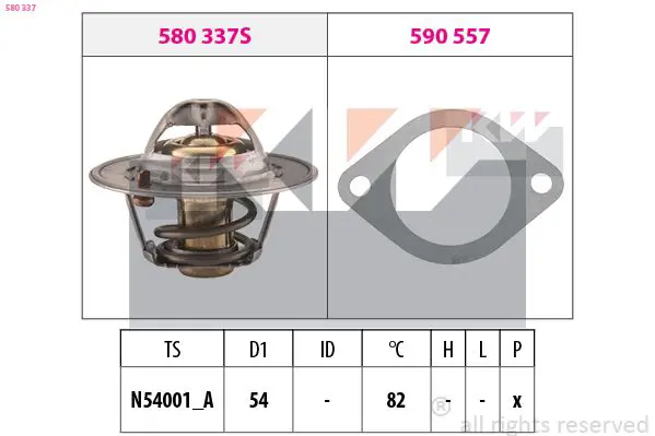 Handler.Part Thermostat, coolant KW 580337 1